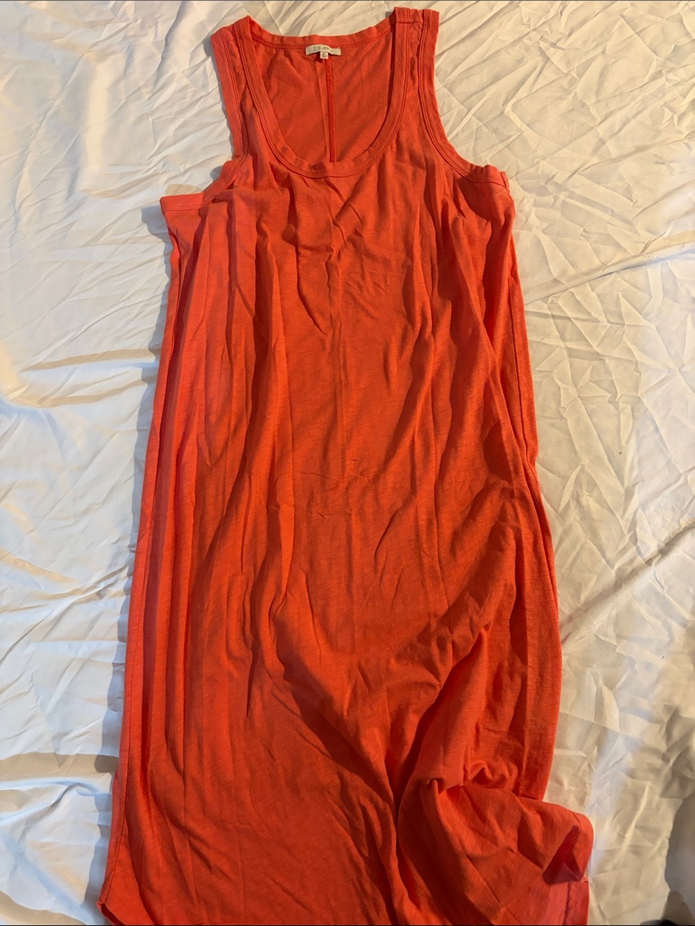 Z Supply Sleeveless Maxi Tank Dress in Bright Orange